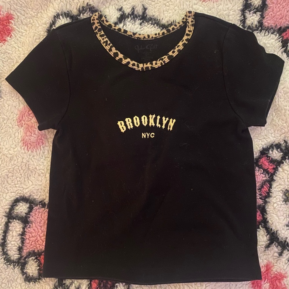 Brandy Melville Black and Gold Crop Top